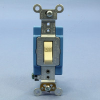 Leviton Ivory INDUSTRIAL Toggle Wall Light Switch Single Pole 15A Bulk 1201-2I