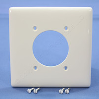Hubbell White Mid-Size UNBREAKABLE 2.16" Power Outlet Cover 2-Gang Single Receptacle Wallplate NPJ703W