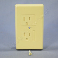 Cooper Ivory Wheat 1-Gang Safety Duplex Outlet Cover Receptacle Wallplate Tamper Resistant TRW15V