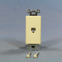 Cooper Lt Almond Flush Mount 4-Wire Decorator Modular Telephone Phone Jack Wallplate 3560-4LA