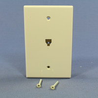 Cooper Light Almond Mid-Size Flush Mount 4-Conductor Telephone Jack Wallplate 3533-4LA
