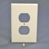 Cooper White Mid-Size Receptacle 1G Plastic Wallplate Duplex Outlet Cover 2032W