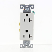 Eaton White COMMERCIAL Decorator Receptacle Duplex Outlet 5-20R 20A 6352W