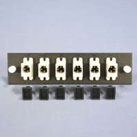 Leviton OPT-X MT-RJ MM Coupling Fiber Optic Patch Panel Plate Loaded 12-Fiber Dual Polarity 5F100-6MC