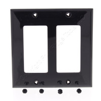 Eaton Black Decorator Standard 2G Unbreakable Wallplate GFCI GFI Cover 5152BK