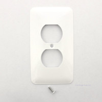 Mulberry Princess White Semi-Gloss 1-Gang Metal Duplex Receptacle Wallplate Outlet Cover 76101