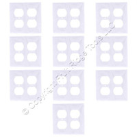 10 Eaton White 2-Gang Receptacle Wallplate Unbreakable Duplex Outlet Covers 5150W