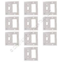 10 Eaton Light Almond Unbreakable 2-Gang Toggle Switch GFCI Cover Wallplates 5153LA