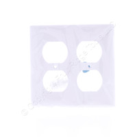 Eaton White 2-Gang Receptacle Wallplate Unbreakable Duplex Outlet Cover 5150W
