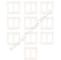 10 Eaton Light Almond Decorator 2-Gang Unbreakable Wallplate GFCI Covers 5152LA