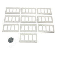 10 Eaton Light Almond Standard Decorator 4-Gang Thermoset Wallplate GFCI GFI Covers 2164LA