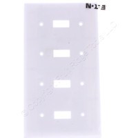 Eaton White 4-Gang Standard Toggle Rocker Switch Cover Wallplate 2154W