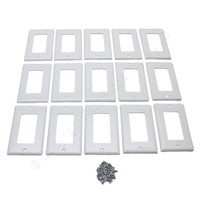 15 Eaton White Standard Unbreakable Decorator Wallplate GFCI GFI Covers 5151W
