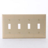 Eaton Ivory 4-Gang Standard Toggle Rocker Switch Cover Wallplate 2154V