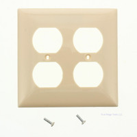 Mulberry Ivory UNBREAKABLE Standard 2-Gang Duplex Receptacle Wallplate Outlet Cover 92102