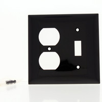 Mulberry 2-Gang Brown UNBREAKABLE Combination Toggle Switch Duplex Outlet Cover Receptacle Wallplate 90532