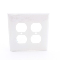 Mulberry 2-Gang White Midi UNBREAKABLE Duplex Outlet Cover Receptacle Wallplate 32802