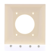 Mulberry Ivory UNBREAKABLE 2.125" Opening Standard 2-Gang Receptacle Outlet Cover Wallplate Dryer Range Welder 734227