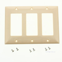 Mulberry Ivory UNBREAKABLE Standard 3-Gang Decorator/GFCI/Rocker Switch Wallplate Cover Switchplate 92403