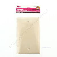 Ace Ivory 1-Gang Standard Thermoset Plastic Blank Cover Wallplate 31209