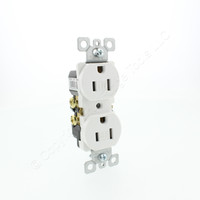 Eaton White Tamper Resistant Duplex Receptacle Outlet 5-15R 15A Black-Backing TR270W-E