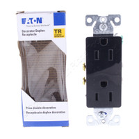 Eaton Black Tamper Resistant Duplex Receptacle Outlet 5-15R 15A TR1107BKBXSP