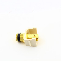 Hubbell Light Almond Snap-Fit Keystone Stereo Speaker Binding Post Jack Black Stripe SFSPGBKLA