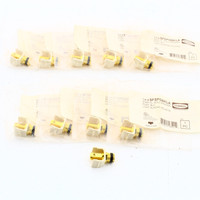 10-Pack of Hubbell Light Almond Snap-Fit Keystone Stereo Speaker Binding Post Jacks Black Stripe SFSPGBKLA