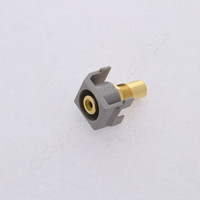 Hubbell Gray Recessed Snap-Fit Keystone RCA Audio Video Cable Coaxial Jack Yellow Center Rear RCA Termination SFRCYRGY
