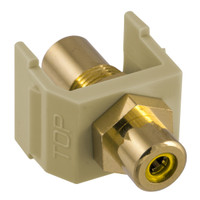 Hubbell Ivory Snap-Fit Keystone RCA Audio Video Cable Coaxial Jack Yellow Center Rear RCA Termination SFRCYFFEI