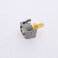 Hubbell Gray Recessed Snap-Fit Keystone RCA Audio Video Cable Coaxial Jack White Center Rear RCA Termination SFRCWRGY