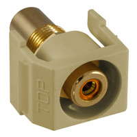 Hubbell Ivory Recessed Snap-Fit Keystone RCA Audio Video Cable Coaxial Jack Orange Center Rear RCA Termination SFRCORREI