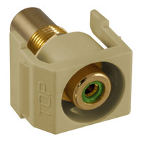Hubbell Ivory Recessed Snap-Fit Keystone RCA Audio Video Cable Coaxial Jack Green Center Rear RCA Termination SFRCGNREI