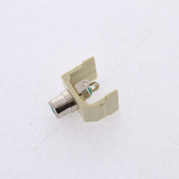 Hubbell Ivory Snap-Fit Keystone RCA Audio Video Jack Green Center Solder Termination SFRCGNEI