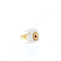 Hubbell Light Almond Recessed Snap-Fit Keystone RCA Audio Video Cable Coaxial Jack Red Center Rear RCA Termination SFRCRRLA