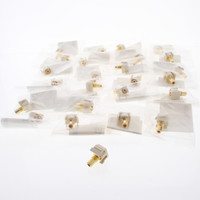 25-Pack of Hubbell Light Almond Recessed Snap-Fit Keystone RCA Audio Video Cable Coaxial Jacks Red Center Rear RCA Termination SFRCRRLA