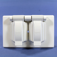 Eagle White Plastic Protective Receptacle Duplex Outlet Horizontal Cover Plate S1962W