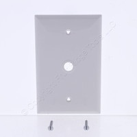 Eaton White .406" Hole Phone Coax Cable Wallplate Telephone Cover Plate PJ11W