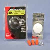 Cooper White 1-Pole QUIET Rotary Ceiling Fan 3-Speed On/Off Control 1.5A 6008W