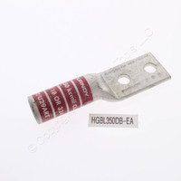 Hubbell Bonding Grounding Compression Lug 350 MCM 3/8" Holes 1" Spacing Red #18 Die HGBL350DB (Burndy YAZ312TC38)