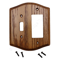 Creative Accents- 2G 1Decora/1Toggle OAK Decorative Wooden Wallplate