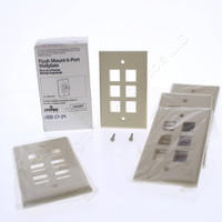 5 Leviton Quickport 6 Pt Wallplates 40806-ICP