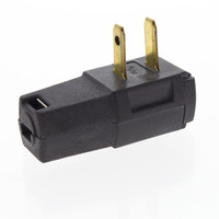 Leviton Black Side Mount Right Angle EZ-Wire Plug 15A 1-15P Non-Polarized 321-E
