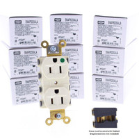 10 Hubbell Almond SnapConnect Hospital Grade Receptacles Duplex Outlet 15A SNAP8200ALA