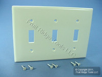 Leviton Unbreakable Light Almond 3-Gang Switch Cover Wall Plate Switchplate 80711-T