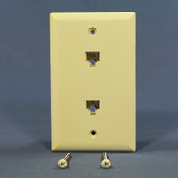 Eagle Almond Flush Mount Type 625B4 4-Conductor Two Telephone Jacks Wallplate 3546-4A