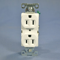 Cooper Electric White COMMERCIAL Duplex Outlet Receptacle 5-15R 15A Bulk BR15W