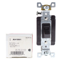 Cooper Arrow Hart Brown Industrial Grade Single Pole Toggle Switch 20A 120/277V AC AH1991