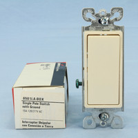 Cooper Light Almond ON/OFF Single Pole Decorator Rocker Wall Light Switch 15A 120/277V 6501LA