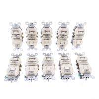 10 Leviton Almond TAMPER RESISTANT Duplex Receptacle Outlets NEMA 5-15 15A T5320-A